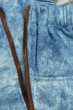 Felpa blu chiaro con cerniera asimmetrica