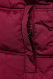 Giacca invernale bordeaux con design trapuntato