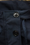 Parka blu scuro con ecopelliccia staccabile