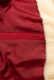 Giacca trapuntata rossa con taglio parka
