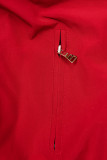 Parka invernale rosso/crema con fodera removibile