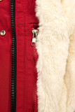 Parka invernale rosso/crema con fodera removibile