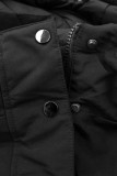 Giacca invernale reversibile con pelliccia nera