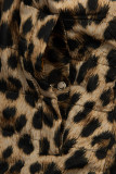 Parka reversibile giallo con fantasia leopardata