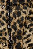 Parka reversibile giallo con fantasia leopardata