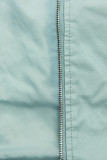 Giacca basic in similpelle baby blue