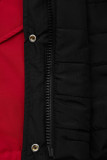 Parka doppia faccia di transizione con cappuccio rosso/nero