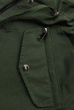Parka doppia faccia di transizione con cappuccio kaki/nero