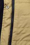 Parka doppia faccia di transizione con cappuccio grigio chiaro/sabbia