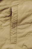 Parka doppia faccia di transizione con cappuccio grigio chiaro/sabbia