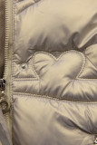 Giacca invernale champagne da bambina con borsetta