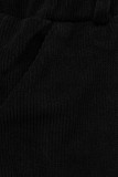 Pantaloni casual neri con elastico in vita