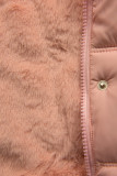 Giacca trapuntata invernale rosa con borsetta