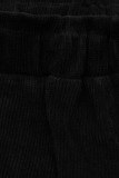 Pantaloni casual neri con elastico in vita