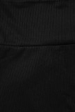 Leggings neri a costine