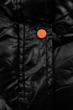 Giacca invernale lucida nera/arancione