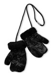 Giacca invernale lucida nera con guanti