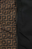 Parka doppia faccia con fantasia nero/marrone