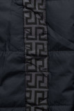 Parka invernale doppia faccia blu scuro/grigio