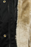 Parka nero con fodera rimovibile e pelliccia