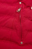 Giacca invernale rossa con peluche grigio