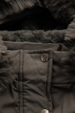 Parka kaki per bambini con pelliccia