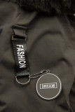 Parka kaki per bambini con pelliccia