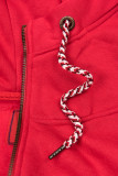 Felpa rossa estesa con zip