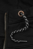 Felpa nera estesa con zip