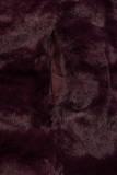 Giacca doppia faccia viola porpora con peluche
