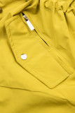Parka giallo limone invernale con fodera beige