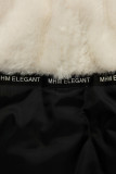 Parka esteso con pelliccia nero/bianco