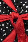 Giacca reversibile rossa/a pois