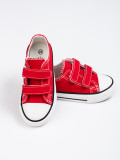 Sneakers rosse da bambini con velcro