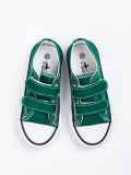 Sneakers verde scuro da bambini con velcro