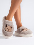 Pantofole in pelliccia beige scuro TEDDY
