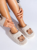 Pantofole in pelliccia beige chiaro TEDDY