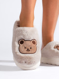 Pantofole in pelliccia beige chiaro TEDDY