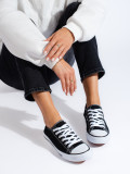 Sneakers in tela da donna nero