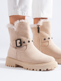 Scarpe da neve beige con fibbia