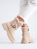 Scarpe da neve beige con fibbia