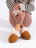 Ciabatte con piattaforma color cammello
