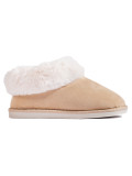 Ciabatte beige con pelliccia sintetica