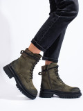 Stivali da donna in camoscio kaki