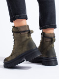 Stivali da donna in camoscio kaki