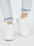 Sneakers bianche da donna con suola spessa