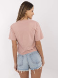 RUE PARIS Ružičasti T-Shirt s printom