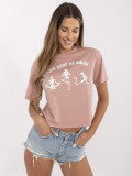 RUE PARIS Ružičasti T-Shirt s printom