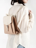 Zaino beige da donna con patta