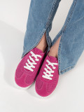 Sneakers rosa traforati in pelle naturale